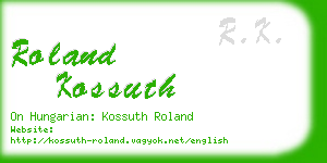 roland kossuth business card